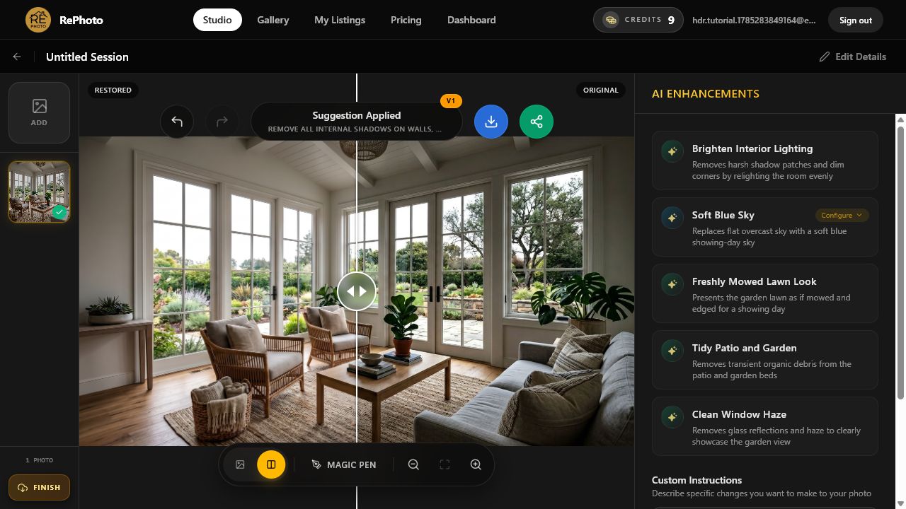 How to Brighten a Dark Real Estate Photo With AI (6 Steps)